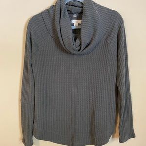 Waffle Knit Cowl Neck top